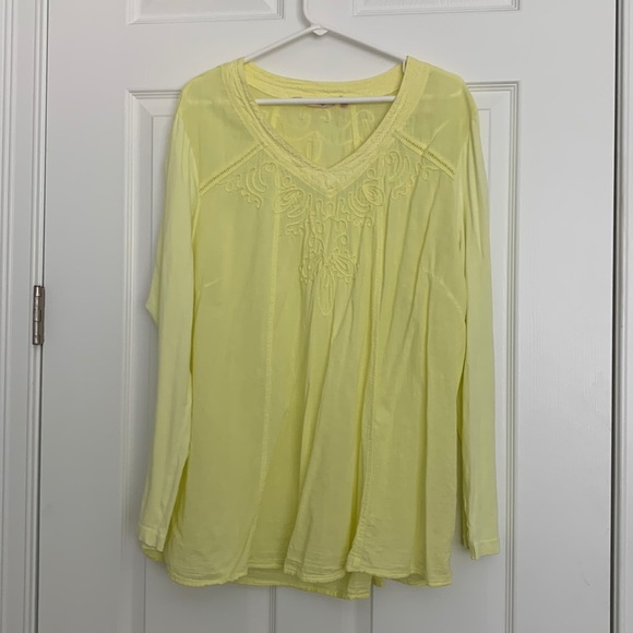 Soft Surroundings Yellow Blouse - Picture 1 of 7